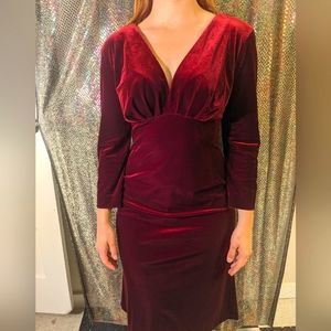 Gorgeous burgundy velvet dress